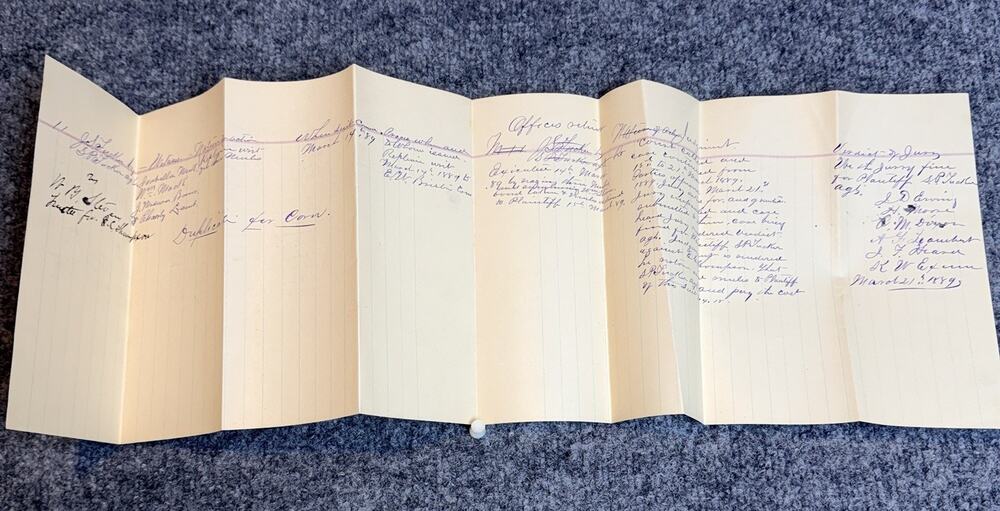 1889 Antique Legal Manuscript Replevin Suit & Jury Verdict Ephemera Mules